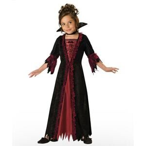 Girls Red & Black Wicked Sorceress Witch Vampira Dress Halloween Costume Sz 10